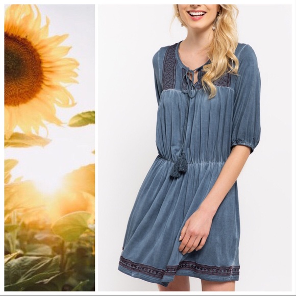 POL Softest Meadow Mineral Wash Dress - Picture 4 of 8